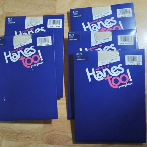 NEW DS Vintage Hanes Too! Control Top Pantyhose Style 137 Pearl (5) - Picture 2 of 7